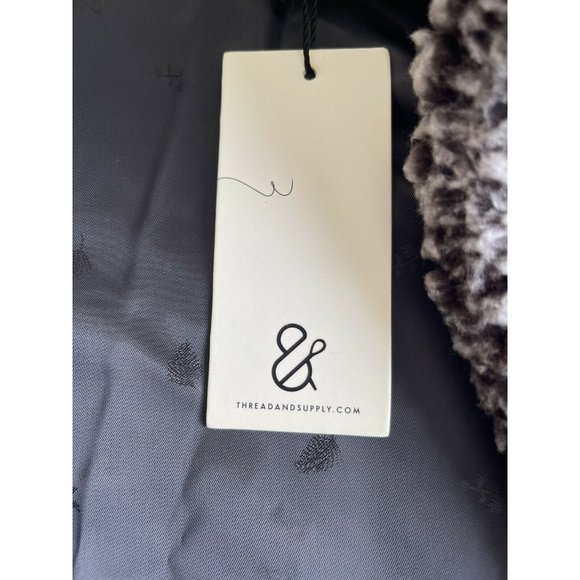 🌹NWT Women’s Jacket Size M THREAD & SUPPLY Sherpa double-breasted - Picture 5 of 11